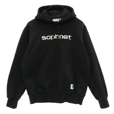 cソフネット パーカー × CARHARTT HOODED SWEAT SHIRT カーハート フーデッド スウェットシャツ プルオーバー パーカー フーディー ブラック系 M【中古】