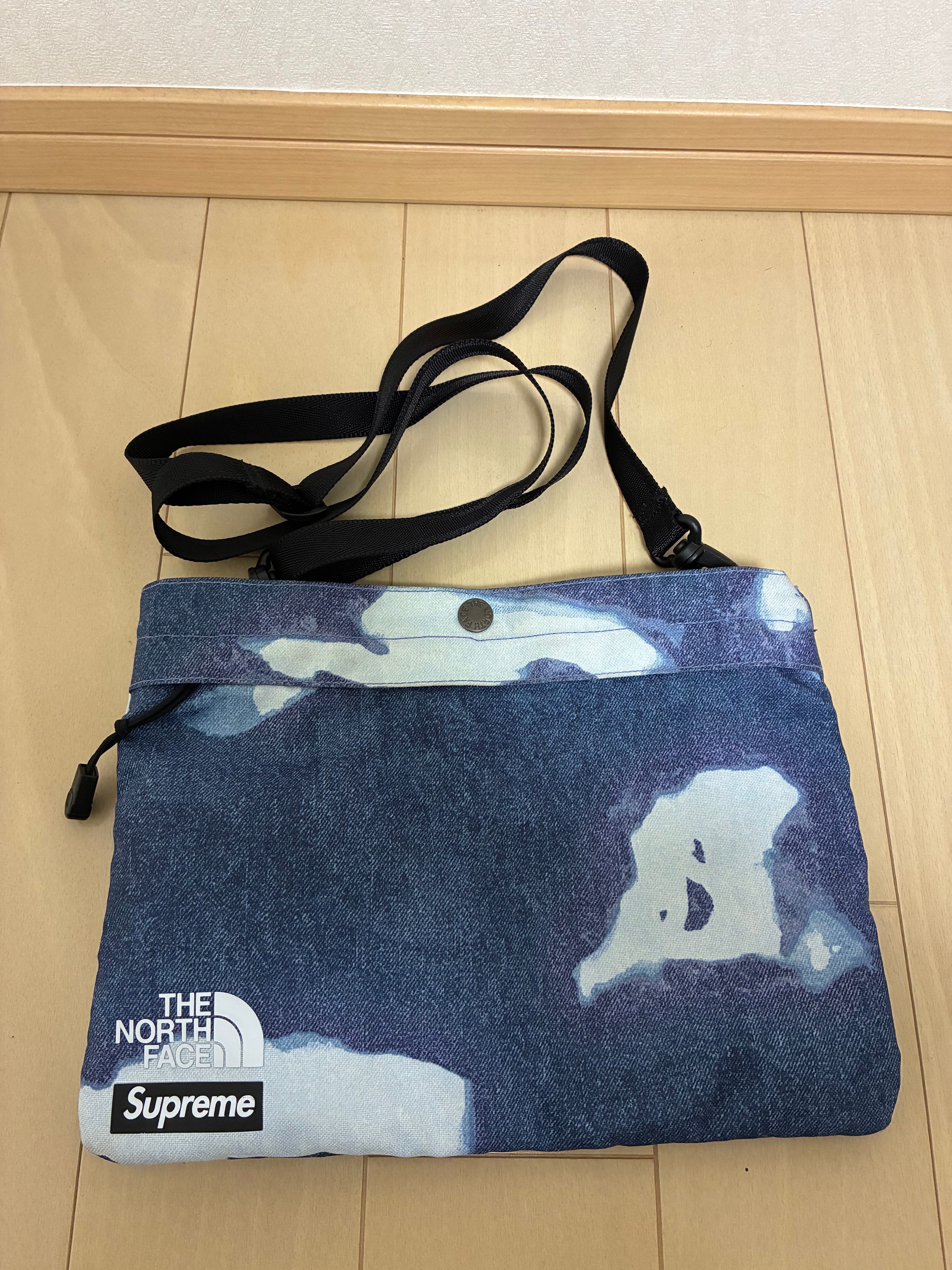 Supreme x The North Face Bleached Denim Print Shoulder Bag