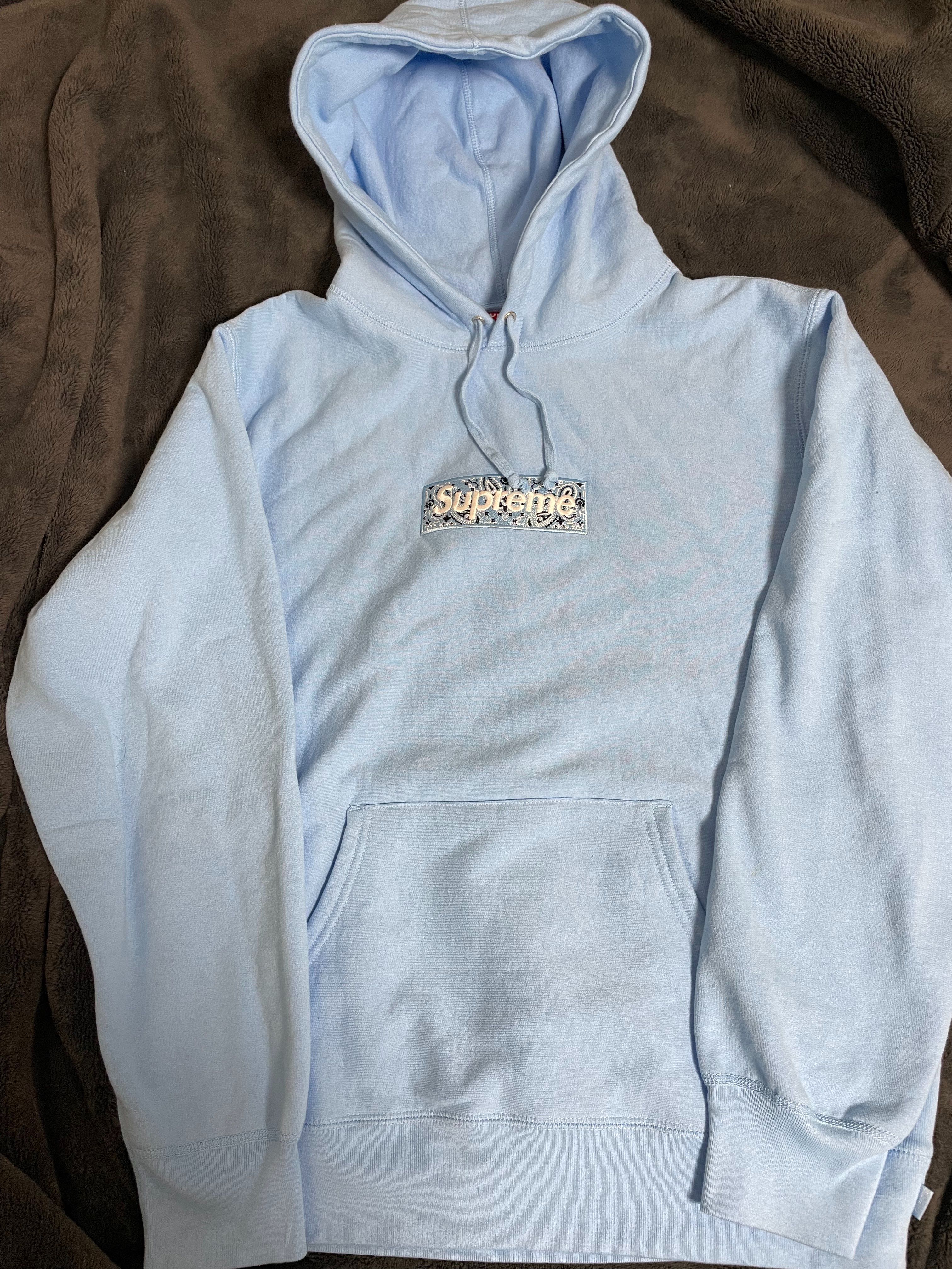 Supreme Bandana Box Logo Hooded Sweatshirt "Blue"