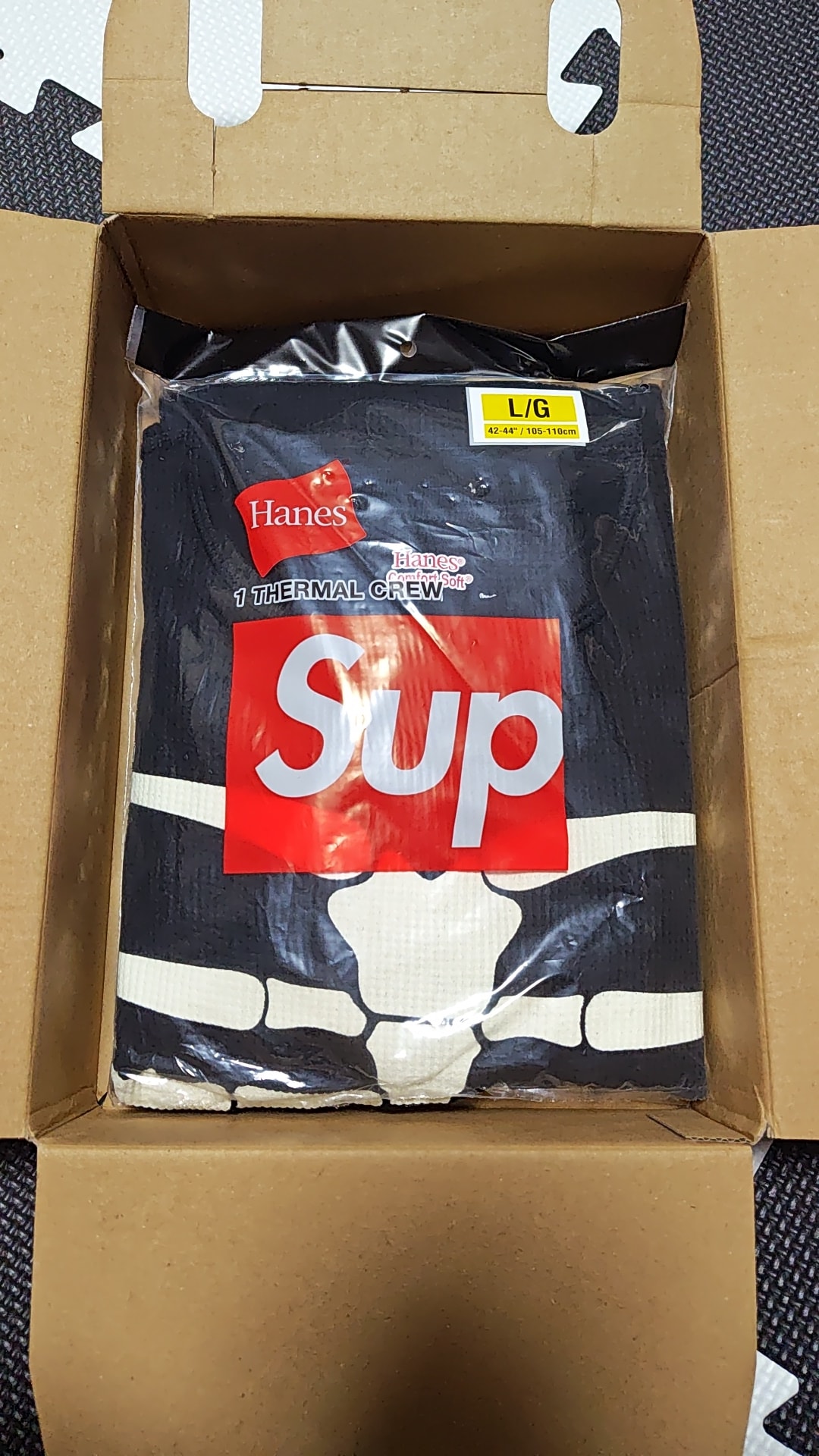 Supreme x Hanes Bones Thermal Crew (1 Pack) "Black"