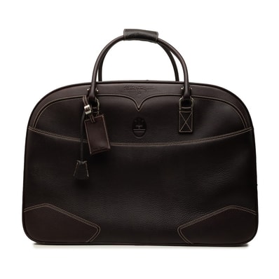サルヴァトーレフェラガモ × マセラティ ボストンバッグ トラベルバッグ ブラウン レザー メンズ Salvatore Ferragamo 中古