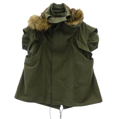 JUNYA WATANABE COMME des GARCONS ジュンヤワタナベコムデギャルソン コート 17aw JT-C005 レオパードファー モッズコート モスグリーン系 M【中古】
