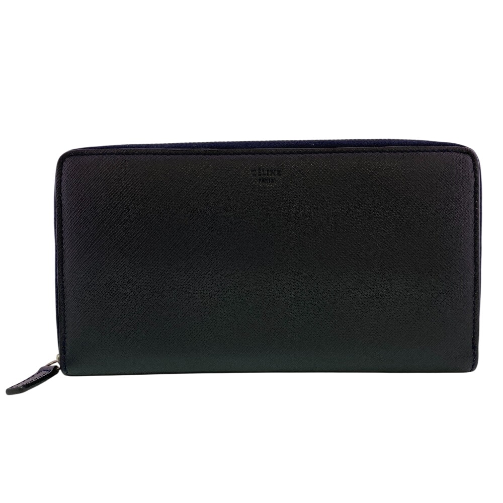 セリーヌ CELINE 長財布 ロゴ ジップウォレット ラウンドファスナー ブラック