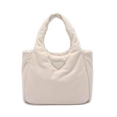 プラダ PRADA ソフトパデット トートバッグ バッグ レザー レディース ホワイト系 1BG413 【中古】