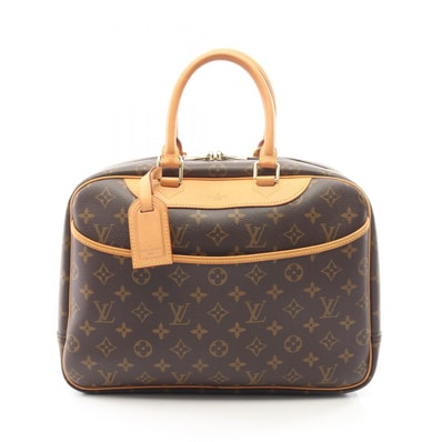 ルイ・ヴィトン LOUIS VUITTON ドーヴィル ボーリングヴァニティ モノグラム ハンドバッグ バッグ PVCコーティングキャンバス レザー レディース ブラウン系 M47270 【中古】