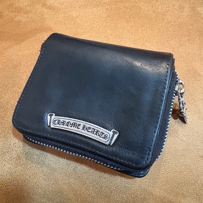 Chrome Hearts Square Zipville Wallet / Leather "Black"