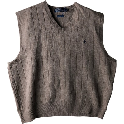 古着 ラルフローレン Ralph Lauren POLO by Ralph Lauren Vネック ウールニットベスト メンズXL相当/eaa616717