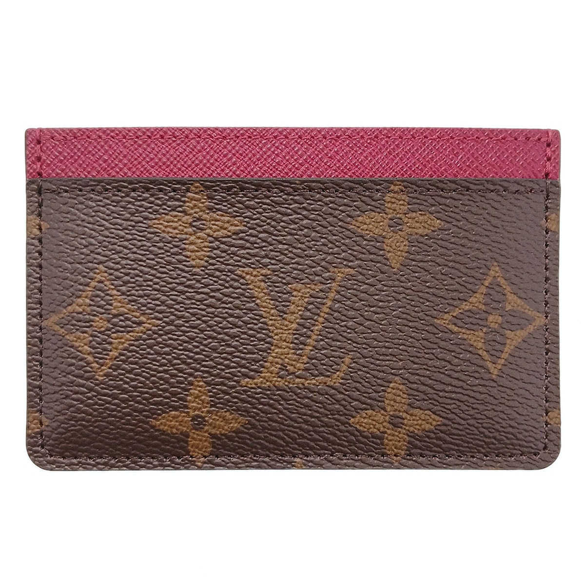 LOUIS VUITTON ルイ・ヴィトン ポルト カルト・サーンプル カードケース M60703 モノグラム レザー ブラウン ピンク  ユニセックス【中古】