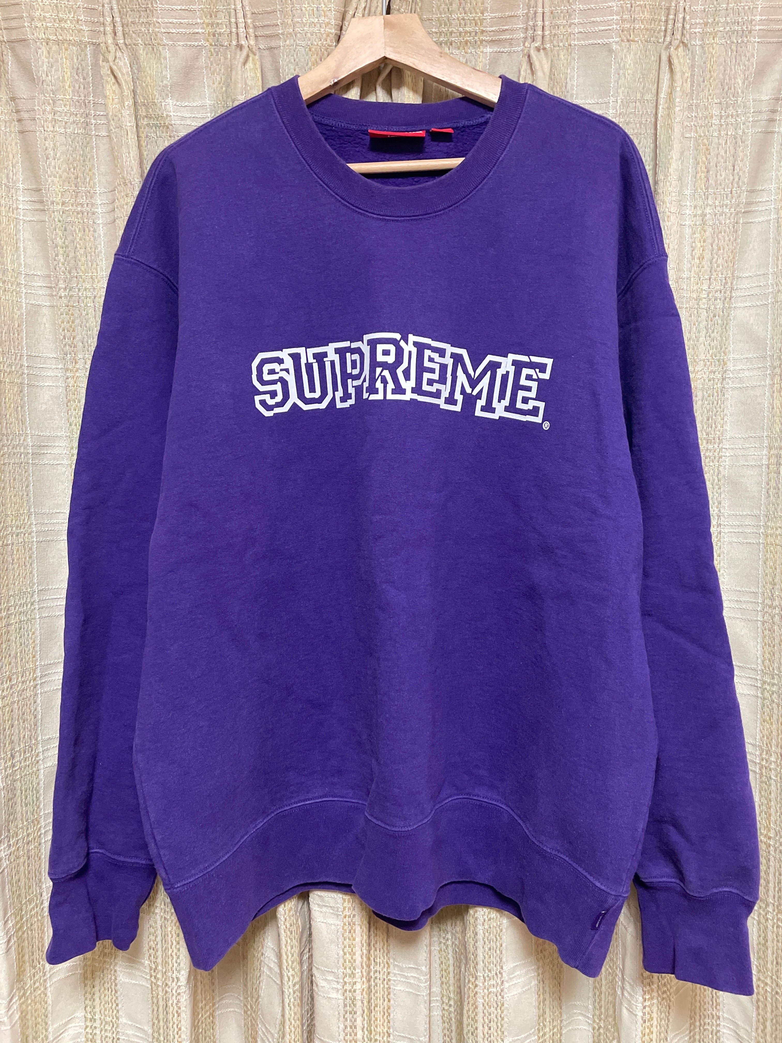 XXLサイズ/Supreme Shattered Logo Crewneck 紫 Supreme Shattered Logo Crewneck 