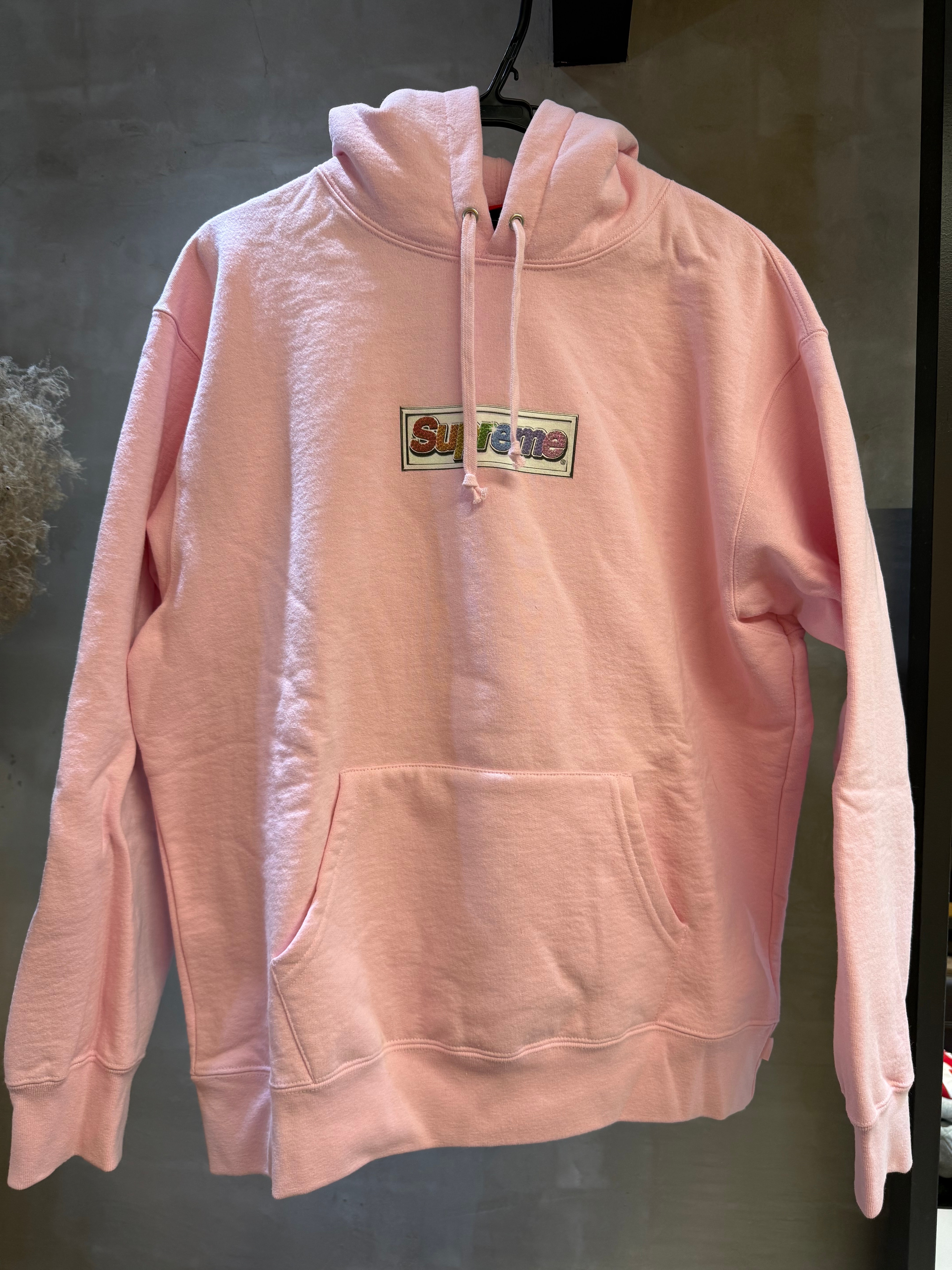 Supreme Bling Box Logo Hooded Sweatshirt "Light Pink"