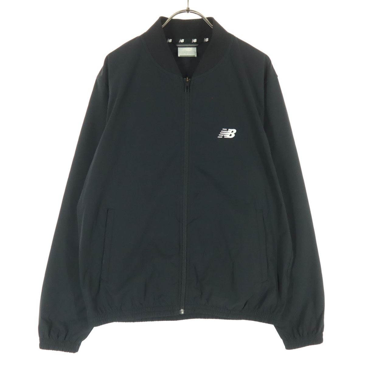 NEW BALANCE ニューバランス ワンポイントロゴ 長袖 ジップジャケット M ブラック