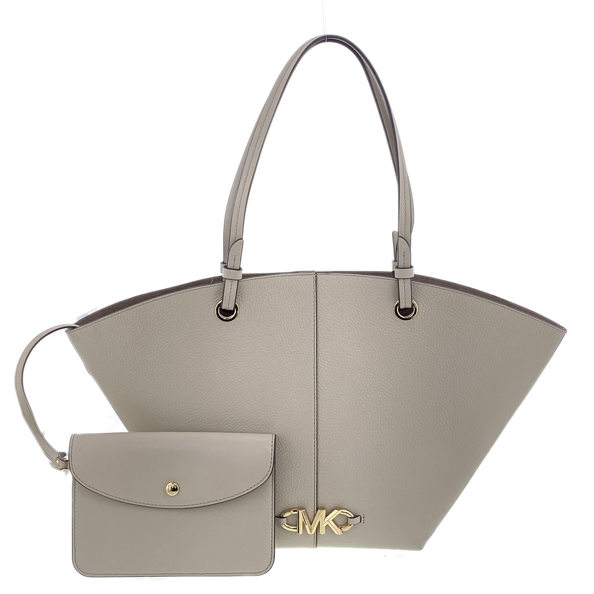 Michael Kors マイケルコース IZZYファン トートバッグ 30T1GZYT8L PVC グレー レディース【中古】