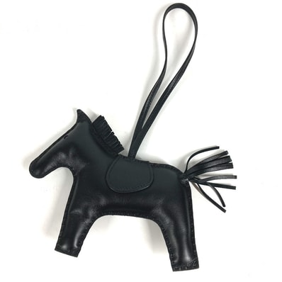エルメス HERMES ロデオGM ロデオ GM 馬 シュバル ソーブラック バッグチャーム アクセサリー キーホルダー チャーム アニョーミロ ブラック 美品
