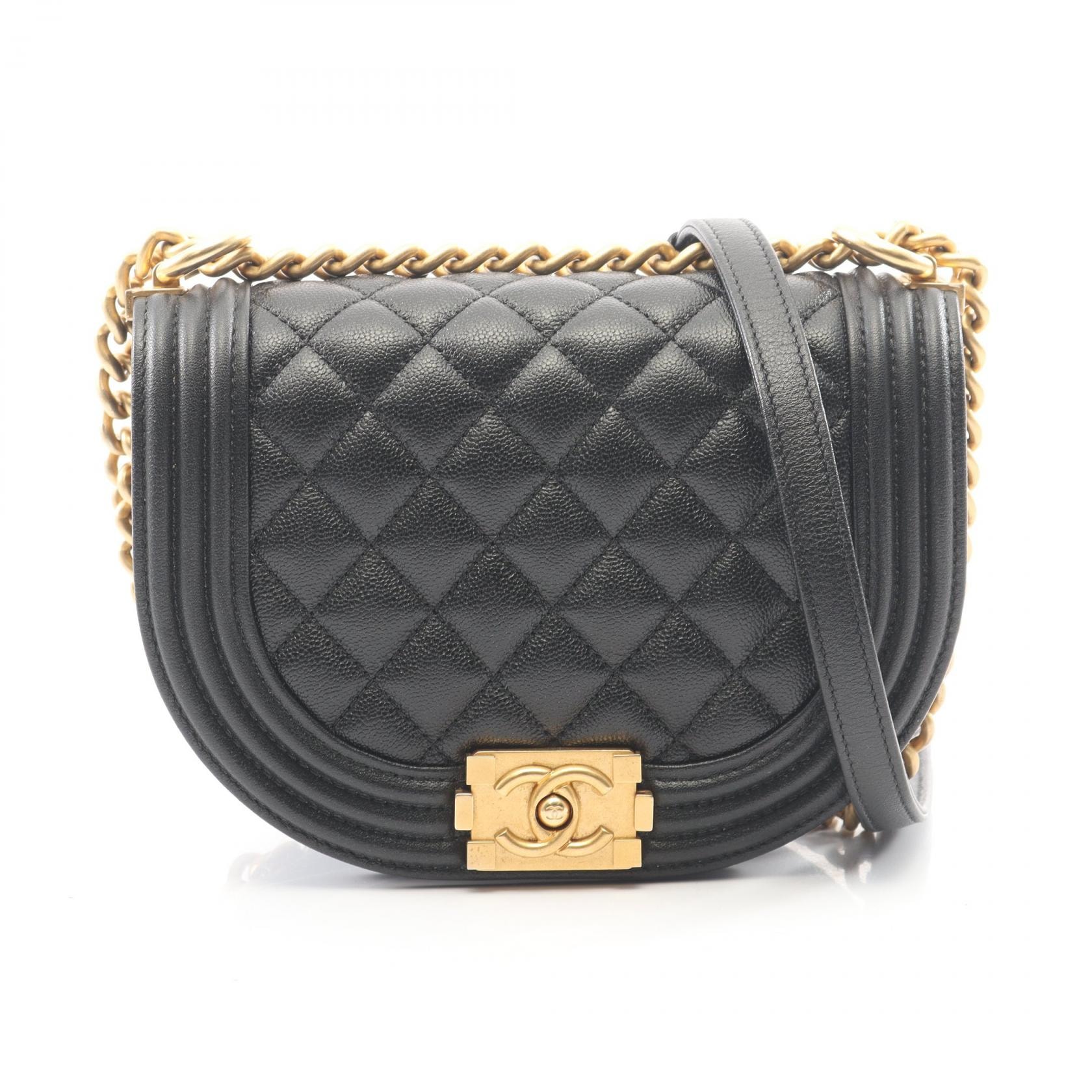 シャネル CHANEL ボーイシャネル スモール ショルダーバッグ バッグ キャビアスキン(グレインドカーフ) レディース ブラック系 AS3350 【中古】
