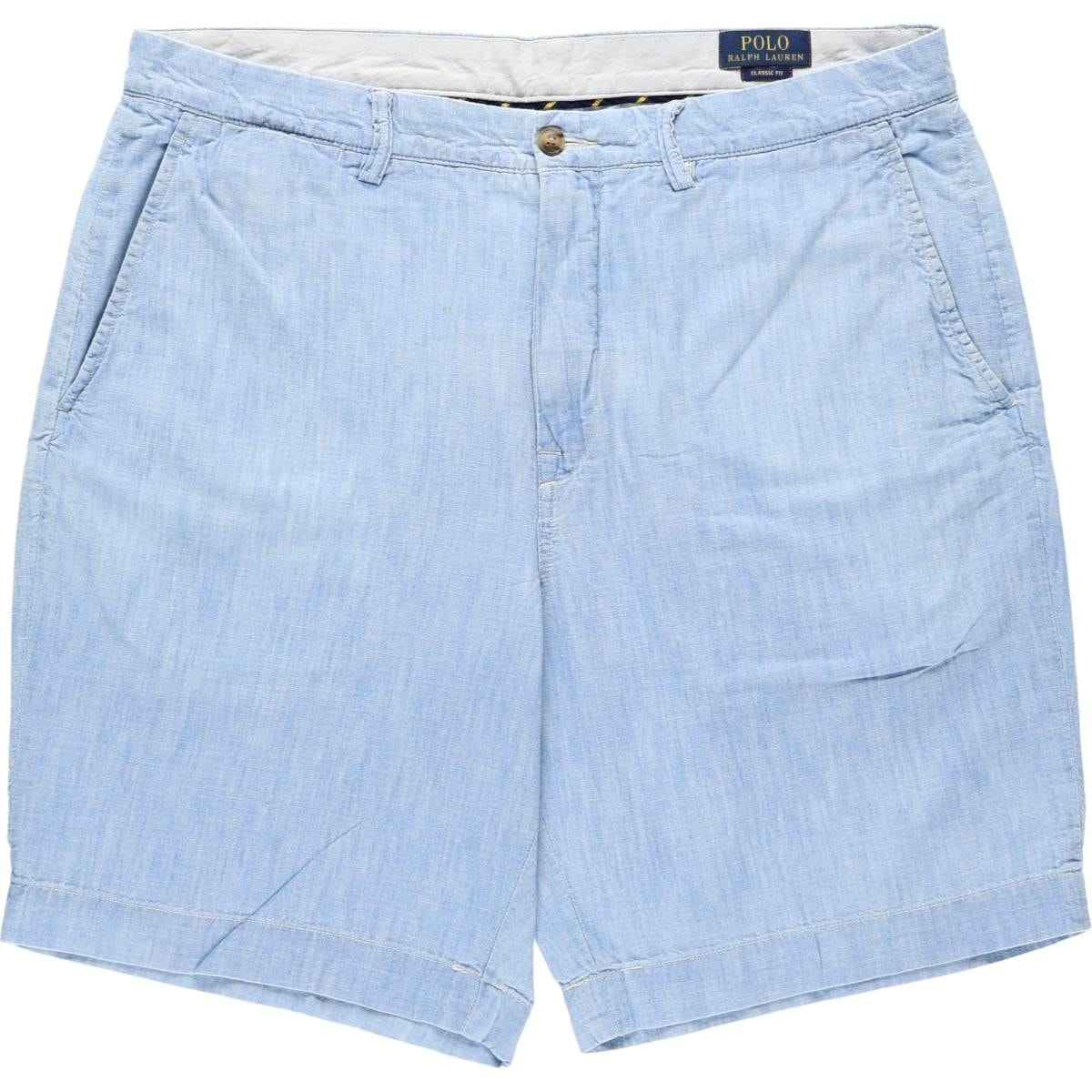 古着 ラルフローレン Ralph Lauren POLO RALPH LAUREN CLASSIC FIT シャンブレー コットンショーツ ショートパンツ メンズw37相当/eaa665433