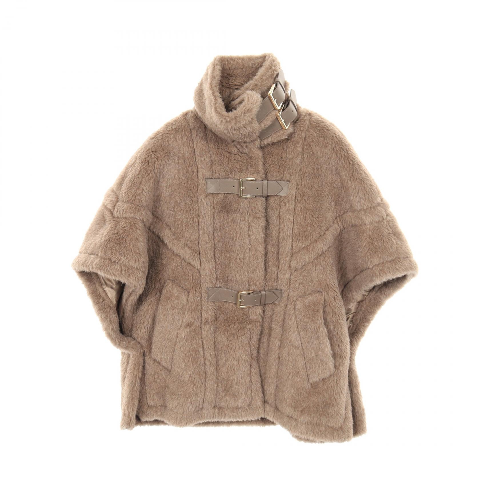 マックスマーラ MAX MARA テディベア ケープ ケープ ポンチョ 衣料品 アウター カシミヤ アルパカ レディース ブラウン系 【中古】