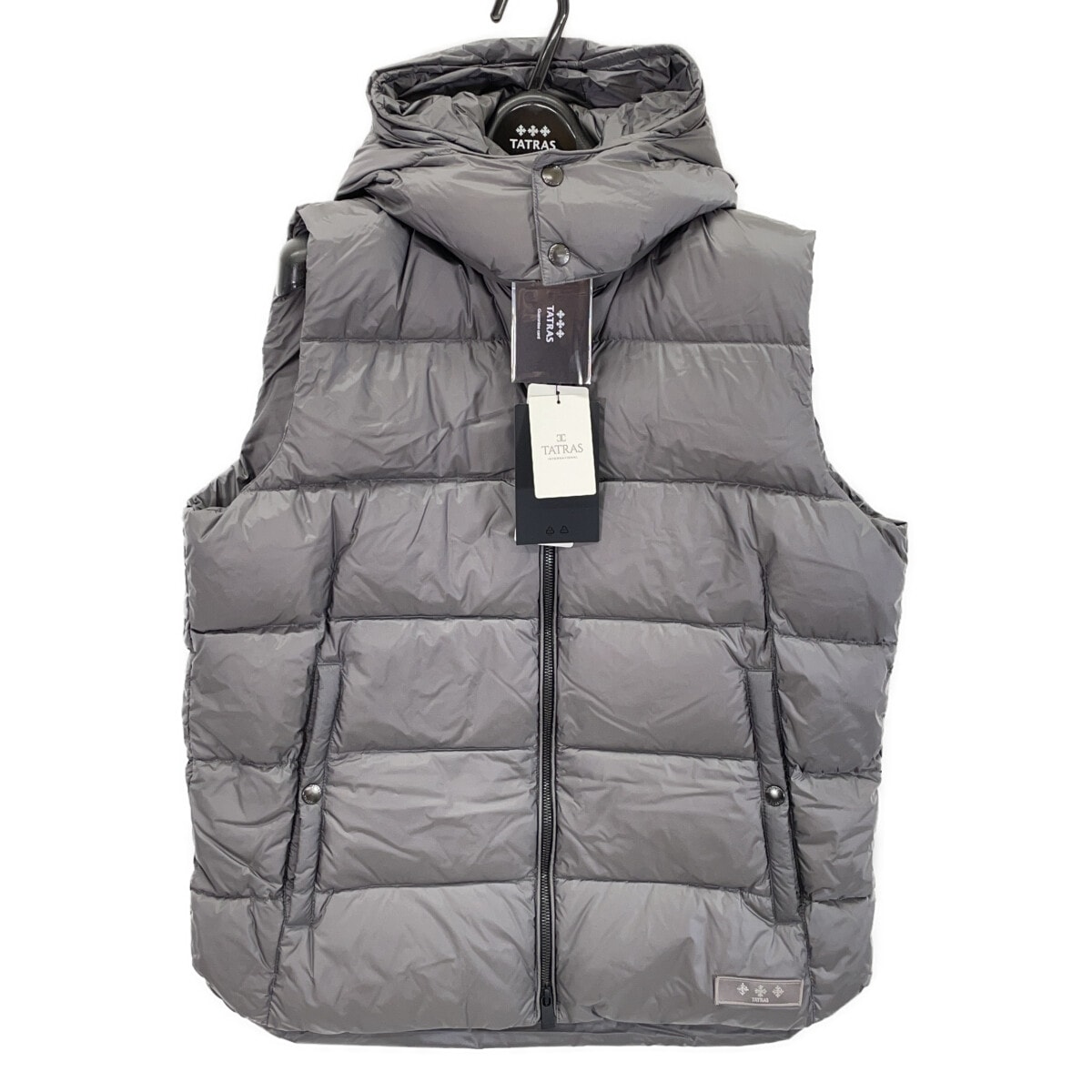 タトラス 23AW MTAT23A4842-D POSEIDONE/ポセイドーネ グレー フーデッドダウンベスト 04