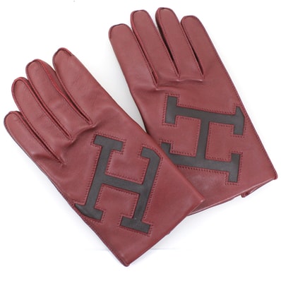 【新品】エルメス グローブ 手袋 レディース サイズ #8 小豆色 Hロゴ ラムスキン レザー 本革 裏シルク HERMES グローブ エレガント ファッションアイテム オシャレ 記念日 新品 ブランド 定番 人気 プレゼント ギフト
