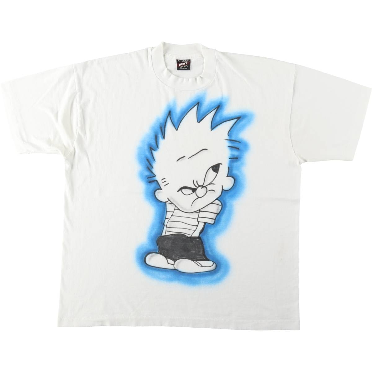 古着 90年代 フルーツオブザルーム FRUIT OF THE LOOM BEST Calvin and Hobbes カルビンとホッブス キャラクタープリントTシャツ USA製 メンズXL相当 ヴィンテージ/eaa645574