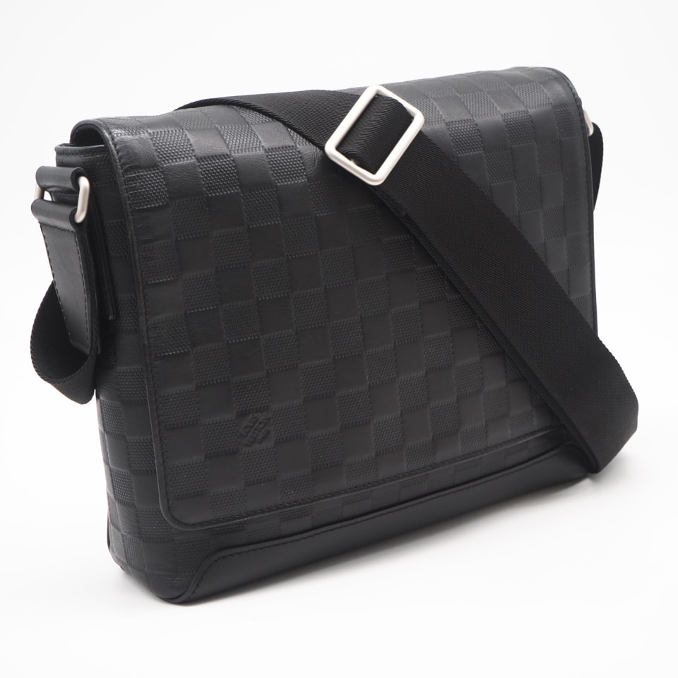 LOUIS VUITTON ルイ・ヴィトン ダミエ アンフィニ ニディストリクトPM N41286 ショルダーバッグ ブラック カーフレザー メンズ
