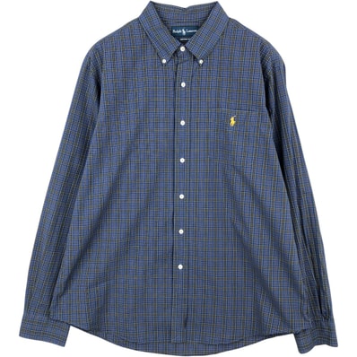 古着 ラルフローレン Ralph Lauren CUSTOM FIT 長袖 ボタンダウンチェックシャツ メンズXL相当/eaa622255