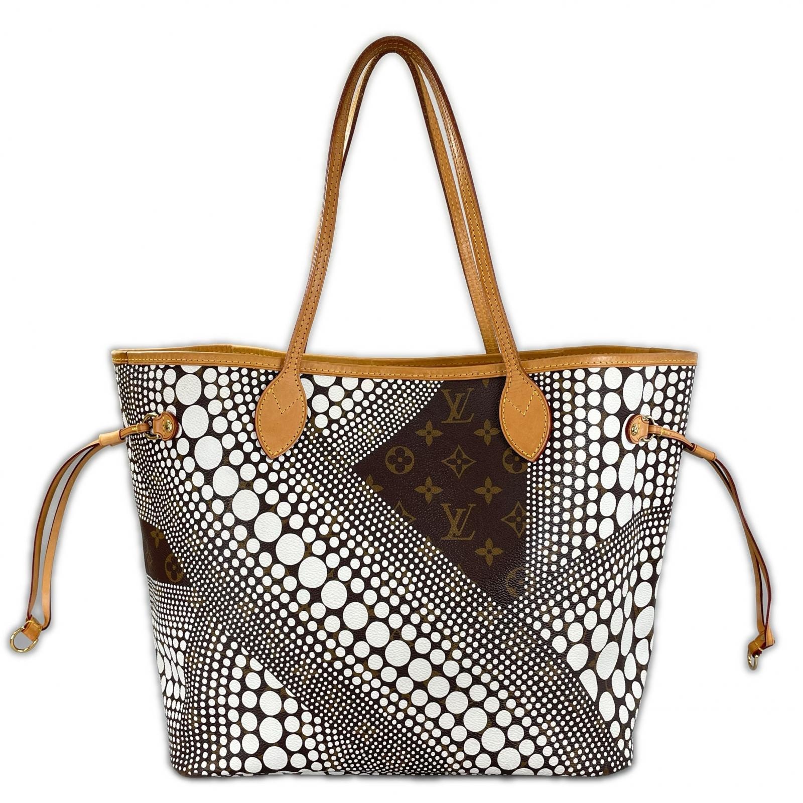 美品 LOUIS VUITTON ルイ・ヴィトン ネヴァーフル MM M40684 トートバッグ ダミエアズールキャンバス ホワイト レディース 草間彌生コラボ【中古】