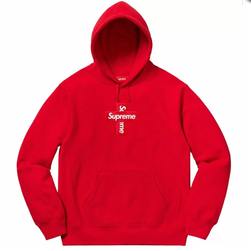 Supreme Cross Box Logo Hooded Sweatshirt "Red"