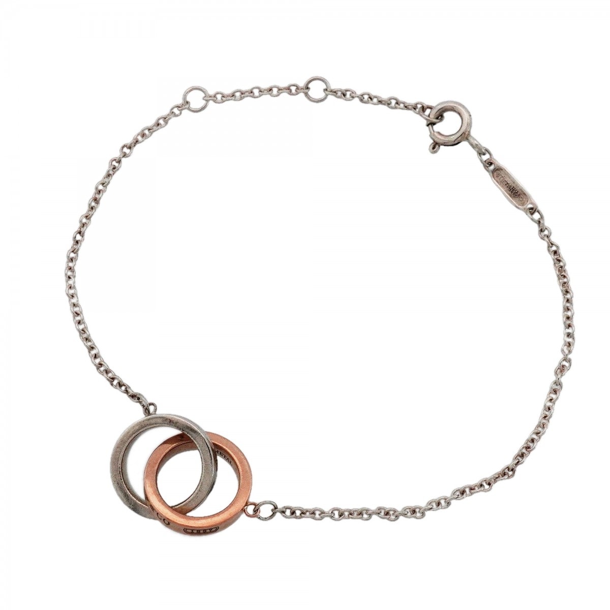 【6jeb0130-k】ティファニー ブレスレット インターロッキング/1837 シルバー925 ルベドメタル【中古】レディース