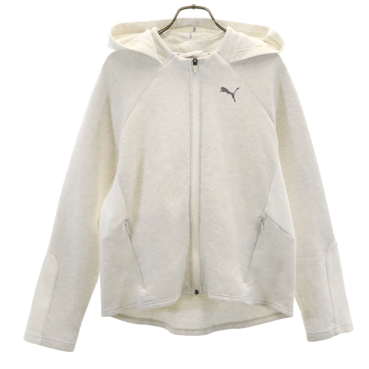 PUMA プーマ 長袖 ジップパーカー L ライトグレー