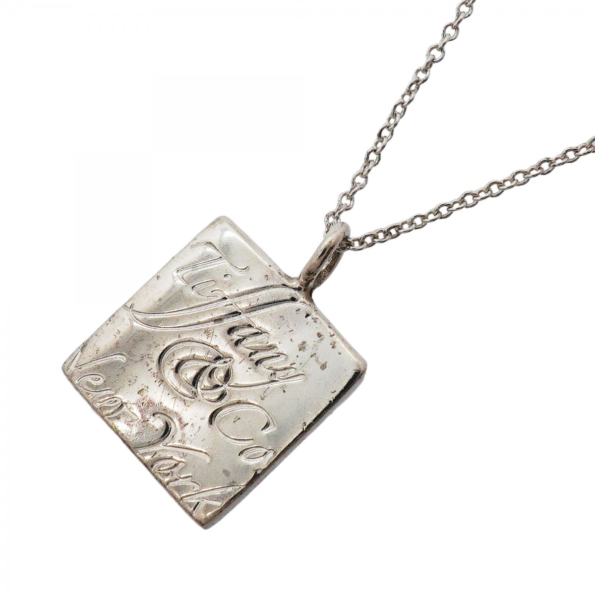 ★SALE【6jfb0588-k】ティファニー ネックレス ノーツ スクエア シルバー925【中古】レディース