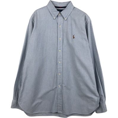 古着 ラルフローレン Ralph Lauren CLASSIC FIT クラシックフィット 長袖 ボタンダウンストライプシャツ メンズL相当/eaa634850