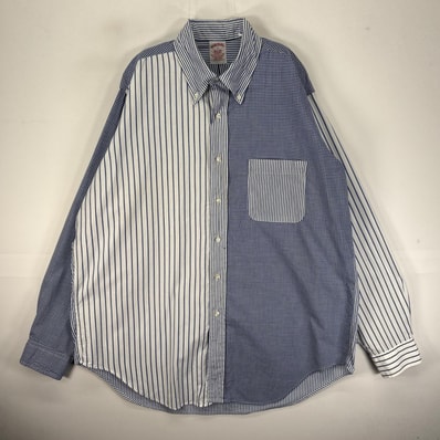 古着 80's/80年代 ヴィンテージ ブルックスブラザーズ Brooks Brothers USA製 長袖シャツ BDシャツ 1818 クレイジーカラー L ブルー系 ストライプ メンズ