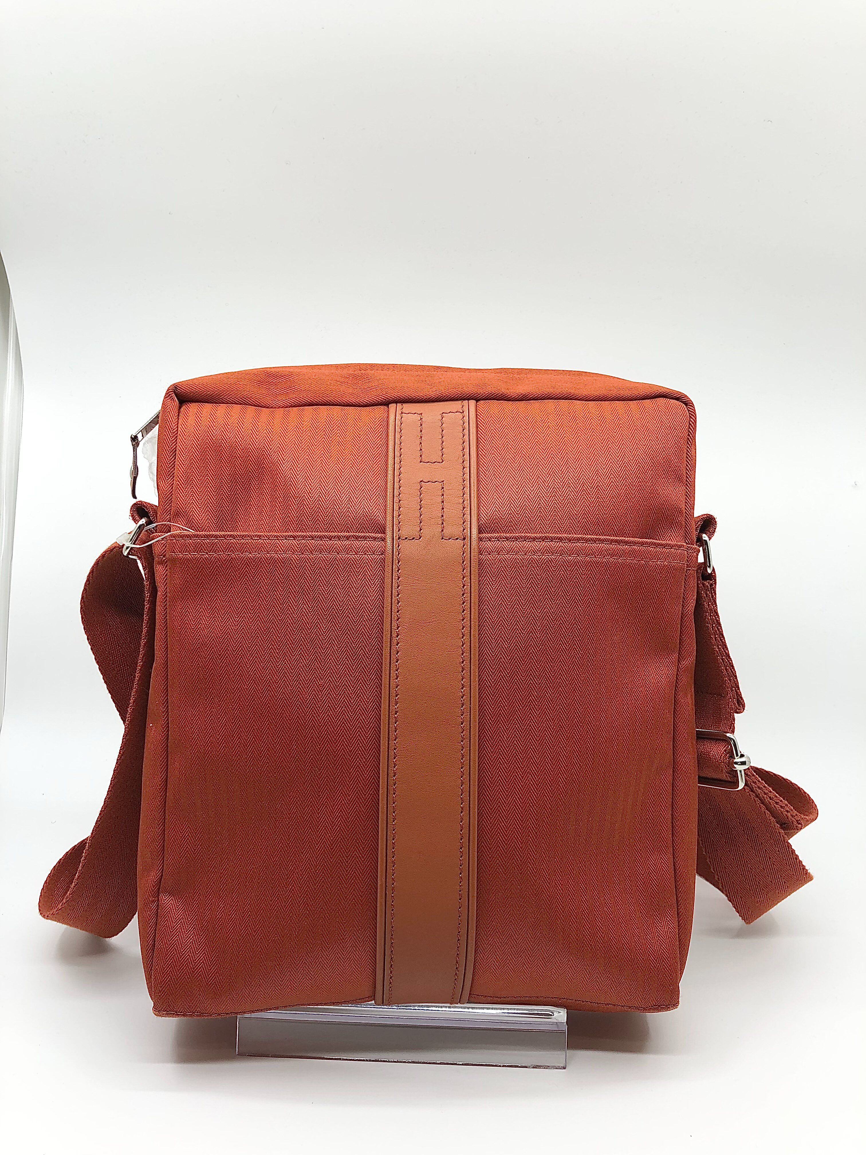 Hermes Acapulco Shoulder Bag NylonCanvas "Orange"