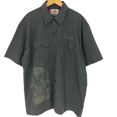90-00S スカルプリント S/S ワークシャツ【1143410239673】