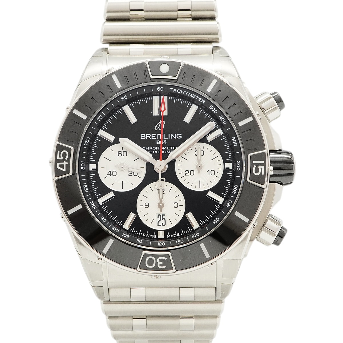 ★SALE【6wce0355】ブライトリング スーパークロノマット B01 AB0136 黒文字盤【中古】腕時計 メンズ