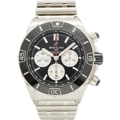 ★SALE【6wce0355】ブライトリング スーパークロノマット B01 AB0136 黒文字盤【中古】腕時計 メンズ