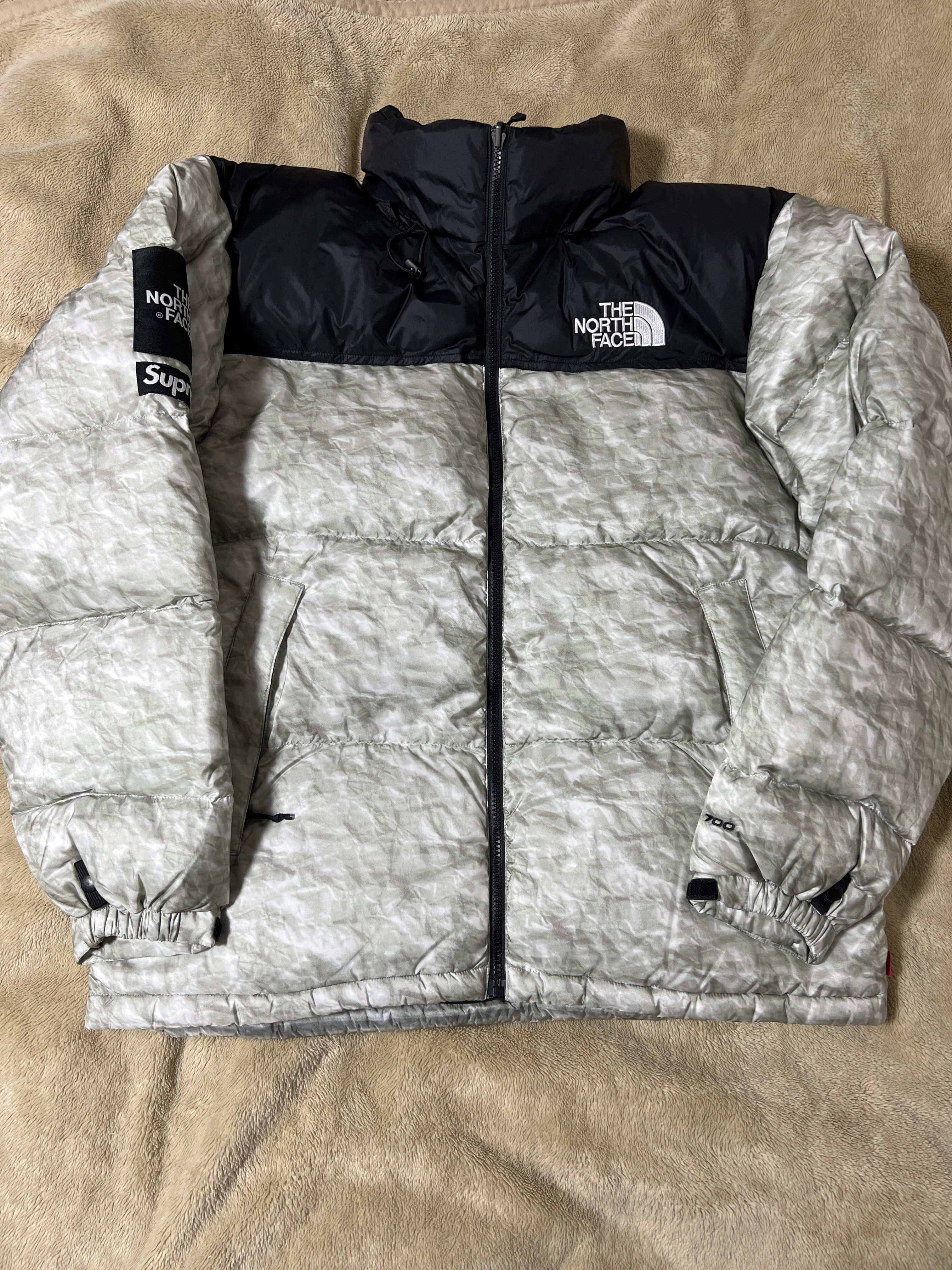Supreme x The North Face Nuptse Jacket "White Paper Print"