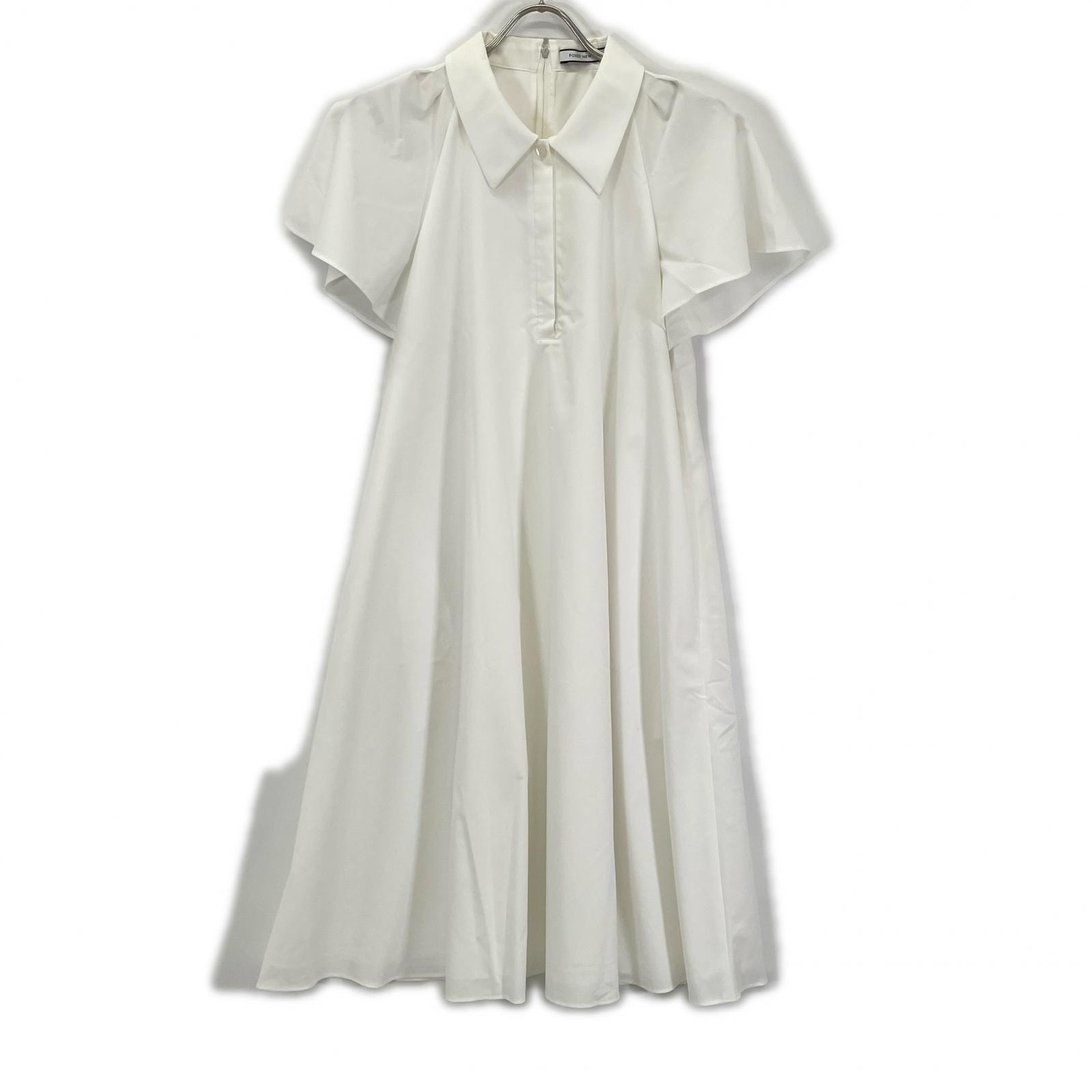 フォクシーニューヨーク 44652 24年 ホワイト Blooming Dress ショートスリーブシャツワンピース 38