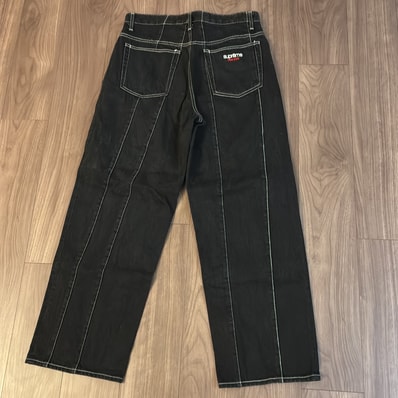 Supreme Paneled Stripe Baggy Jean "Black"