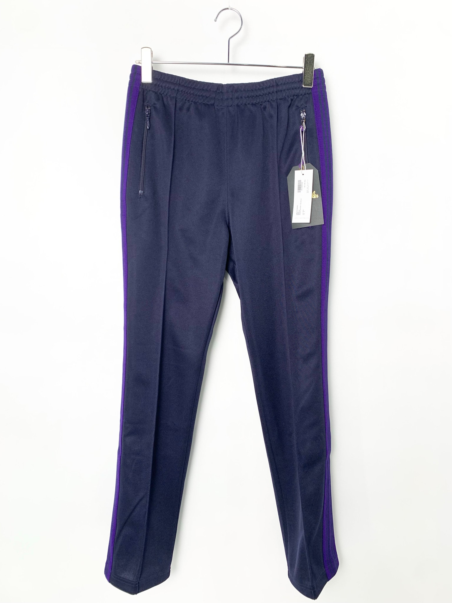 NEEDLES Narrow Track Pant - Poly Smooth "Navy/Purple"