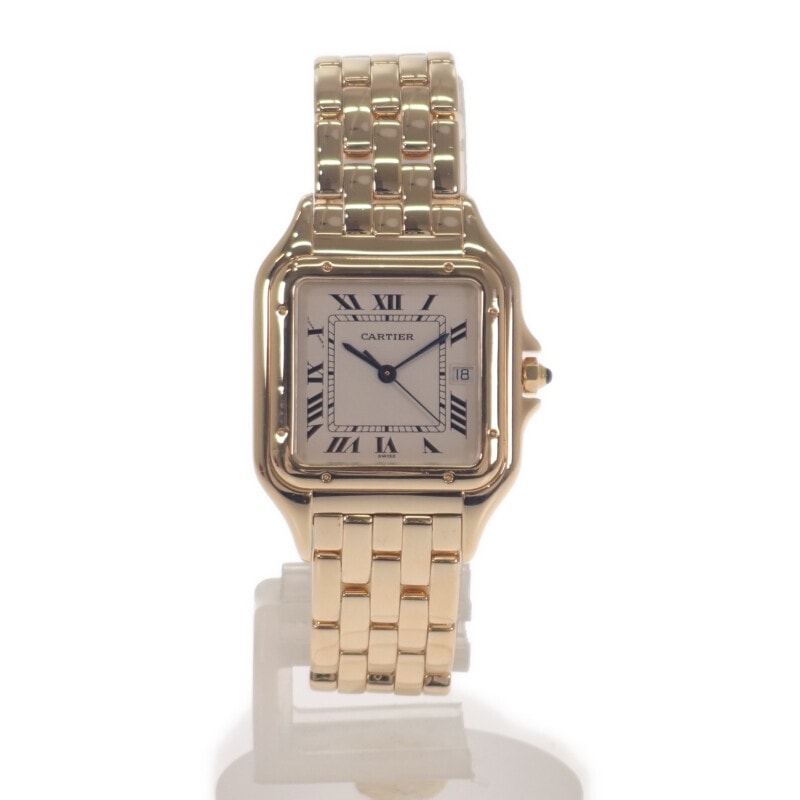 カルティエ CARTIER パンテールLM W25014B9 腕時計 K18イエローゴールド クオーツ シルバー文字盤 レディース【中古】【Aランク】