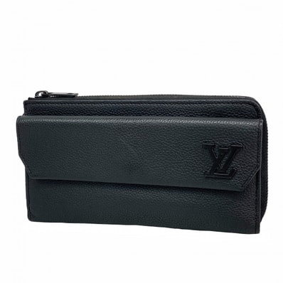 【6gd4397-k】ルイヴィトン 長財布 LVアエログラム ジッピーウォレット M69831 ブラック【中古】メンズ