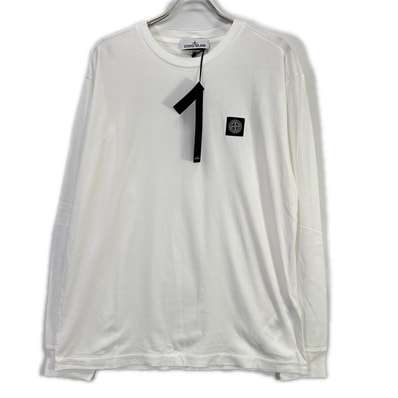 ストーンアイランド 791522713 ホワイト カットソー クルーネックTシャツ アイコンロゴパッチ 38