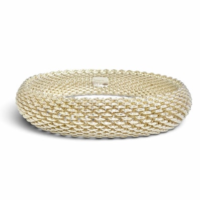極美品 ティファニー サマセット メッシュ バングル ブレスレット 925