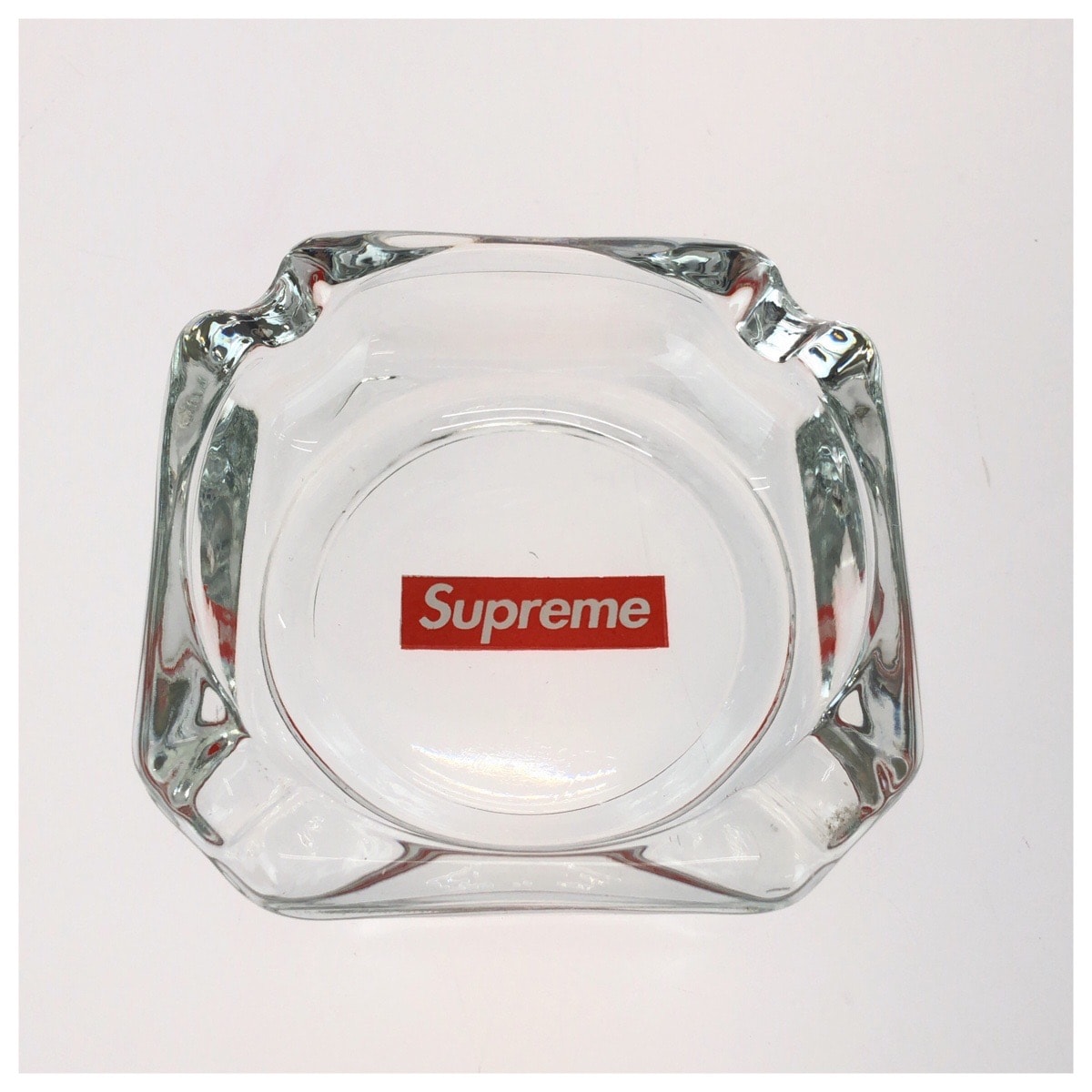 美品 Supreme シュプリーム Glass Ashtray クリア レッド ホワイト ガラス アメリカ 604408 【中古】
