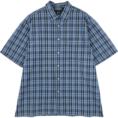 古着 90~00年代 ギャップ GAP オールドギャップ 半袖 コットン チェックシャツ ボックスシャツ メンズL相当 ヴィンテージ/eaa655407