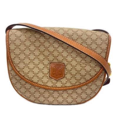 CELINE セリーヌ M08 ショルダーバッグ レザー ベージュ レディース【中古】