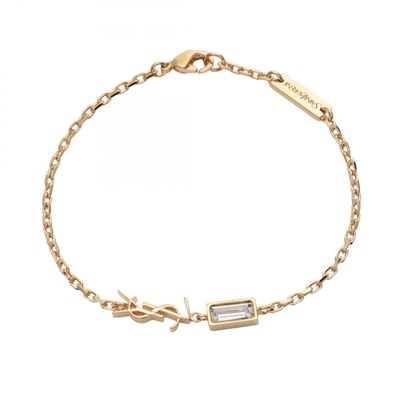 サンローランパリ SAINT LAURENT PARIS カサンドラ ブレスレット アクセサリー GP(ゴールドメッキ) ラインストーン レディース ゴールド系 / クリア系 862050Y15268066M 【新品】
