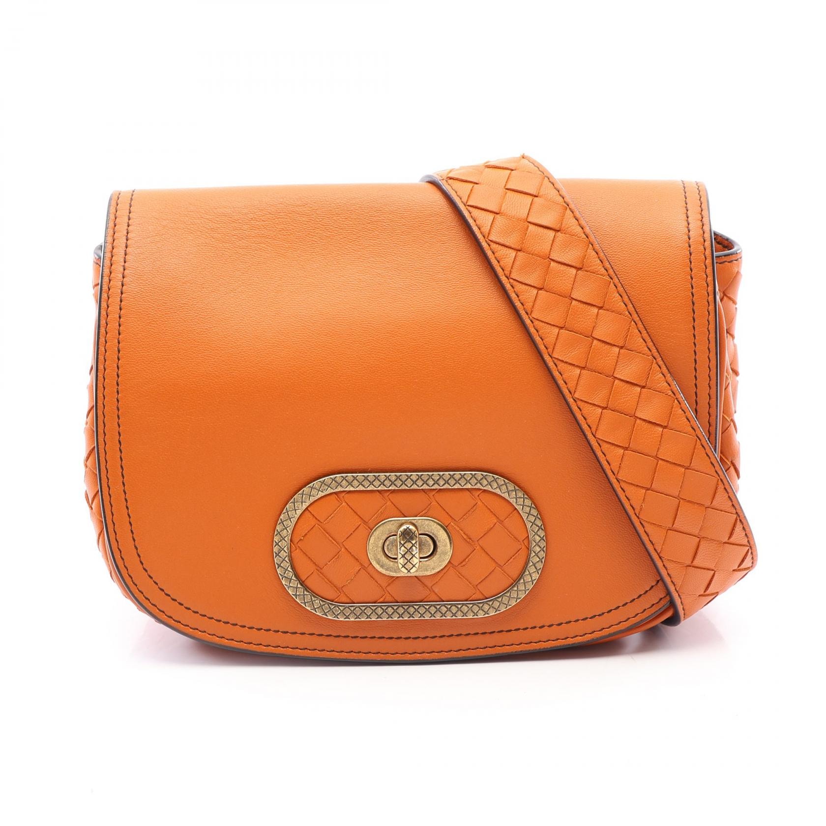 ボッテガヴェネタ BOTTEGA VENETA ルナ ショルダーバッグ バッグ レザー レディース ブラウン系 【中古】