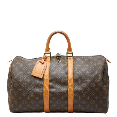 ルイ ヴィトン モノグラム キーポル45 ボストンバッグ トラベルバッグ M41428 ブラウン PVC レザー レディース LOUIS VUITTON 【中古】